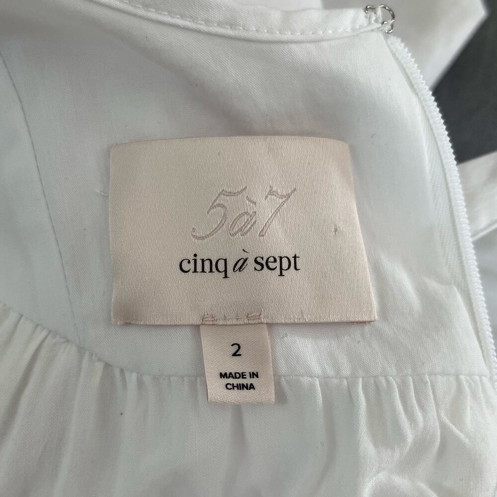 Cinq A Sept White Benita Double Bow Back Sleeveless Crewneck Midi Dress 2 NWOT - Picture 4 of 16